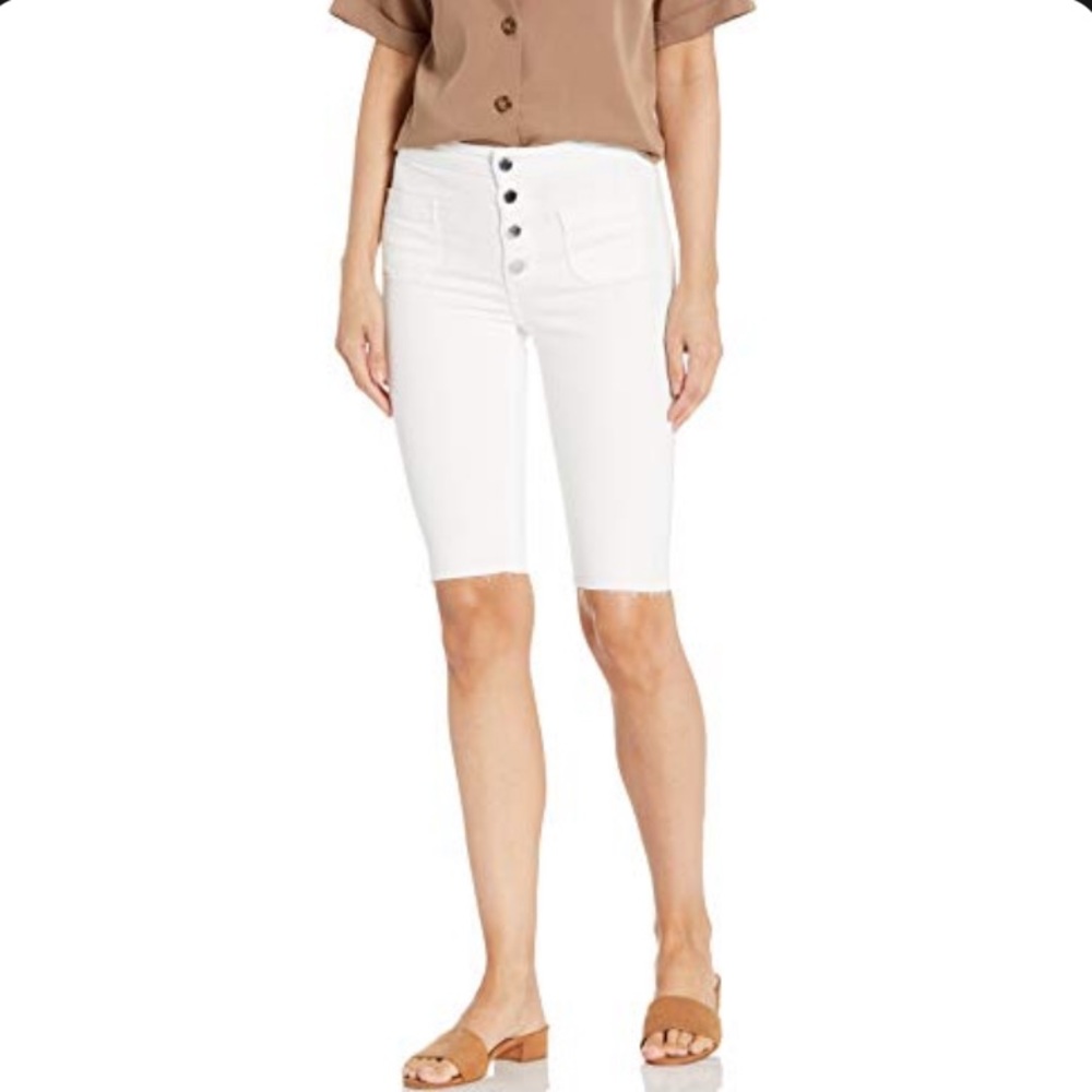 GUESS Women's Button Fly High Rise Bermuda Shorts